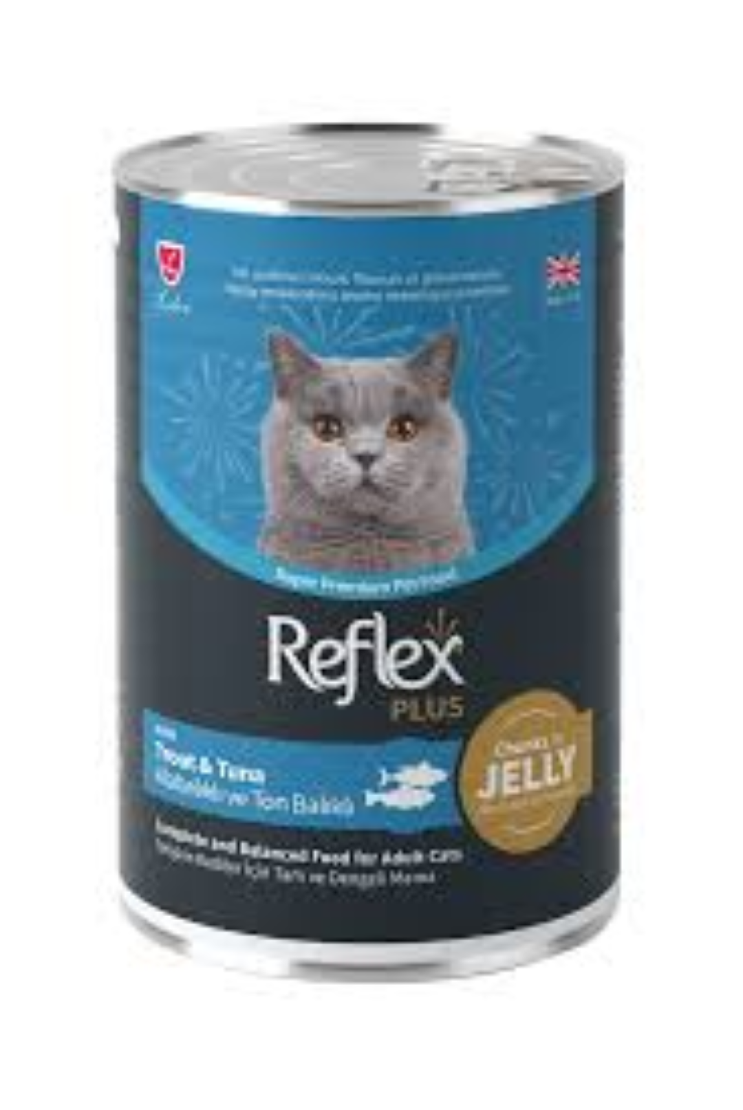 REFLEX PLUS CAN CAT FOOD TROUT N TUNA IN JELLY 400G
